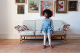 Little Cotton Clothes Velvet Dhalia Romper ~ Eggshell