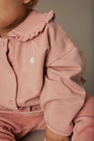 Cozmo Soft Brushed Fleece Baby Cardigan ~ Silver Pink