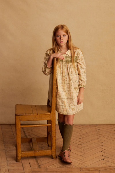 Apolina Aline Smock Shirtdress ~ Cabin Quilt Floral Cream