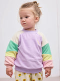 Bobo Choses Lila Color Blocl Terry Sweatshirt