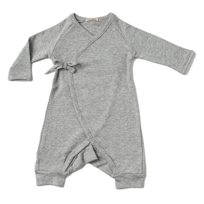 Tane Organics Kimono Onesie in Brushed Heathered Grey