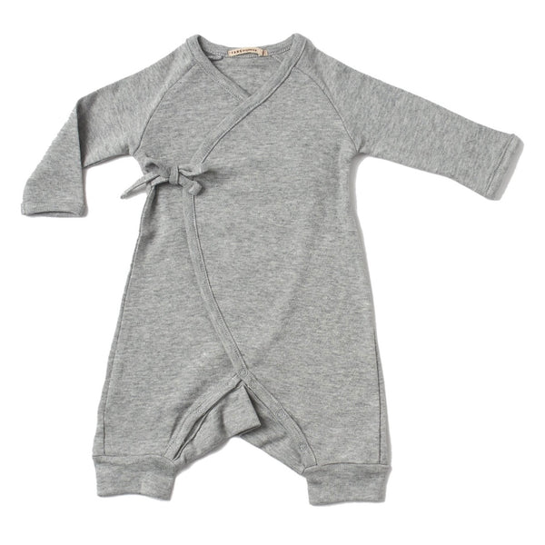 Tane Organics Kimono Onesie with Leggings in Brushed Heathered Knit ~ Rock