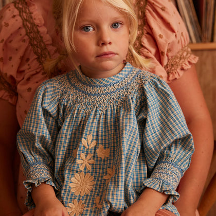 Apolina Cece Smock Romper ~ Marine