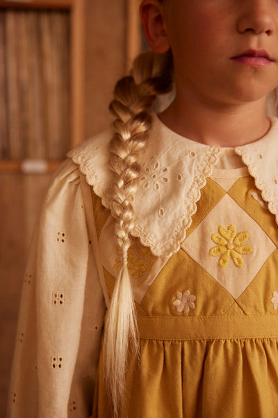 Apolina Bibi Panelled Pinafore ~ Honey