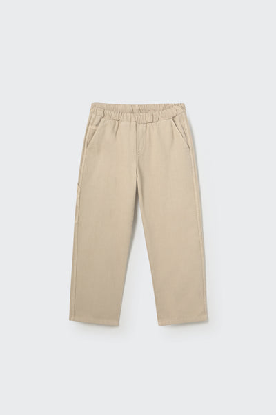 Cozmo Smooth Cotton Twill Pockets Pants ~ Stone