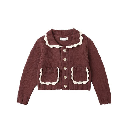 Rylee & Cru Collared Cardigan ~ Burgundy