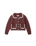 Rylee & Cru Collared Cardigan ~ Burgundy