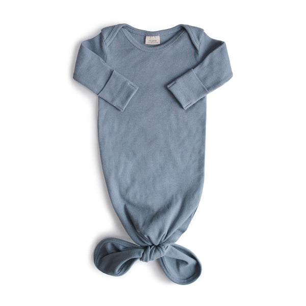 Mushie Baby Knotted Baby Gown ~ Tradewinds