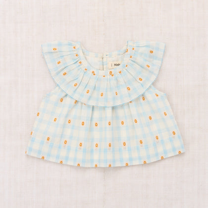 Misha & Puff Baby Tallulah Top ~ Bright Sky Blossom Plaid