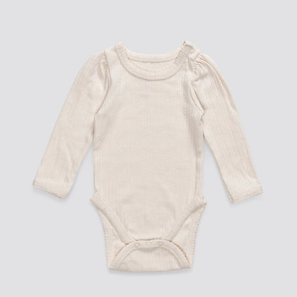 Little Cotton Clothes Pointelle Baby Bodysuit ~ Chantilly
