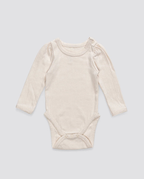 Little Cotton Clothes Pointelle Baby Bodysuit ~ Chantilly