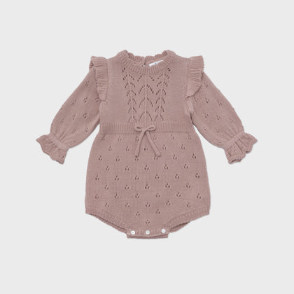 Louisiella Baby Lena Knit Romper ~ Indie Pink