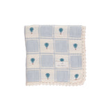 Bebe Organic Balloon Patchwork Blanket ~ Blue