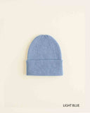 Hvid Beanie Fonzie Newborn ~ Light Blue