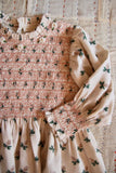 Bonjour Handsmock Blouse ~ Hazelnut Flower