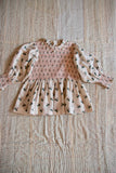 Bonjour Handsmock Blouse ~ Hazelnut Flower