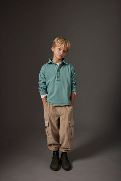 Cozmo Soft Brushed Fleece Collar Sweatshirt ~ Arctic Blue