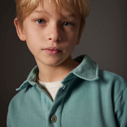 Cozmo Soft Brushed Fleece Collar Sweatshirt ~ Arctic Blue