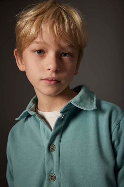 Cozmo Soft Brushed Fleece Collar Sweatshirt ~ Arctic Blue