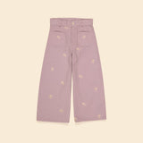Apolina Casey 70's All-Over Embroidered Jean - Lilac