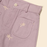 Apolina Casey 70's All-Over Embroidered Jean - Lilac