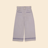Apolina Casey 70's All-Over Embroidered Jean - Lilac-Grey