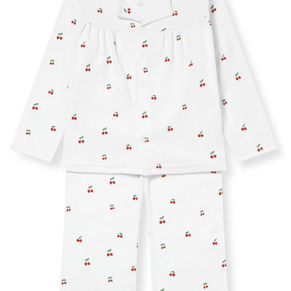 Sleepy Doe Girls Blouse & Wide Trouser Set ~ Cherries