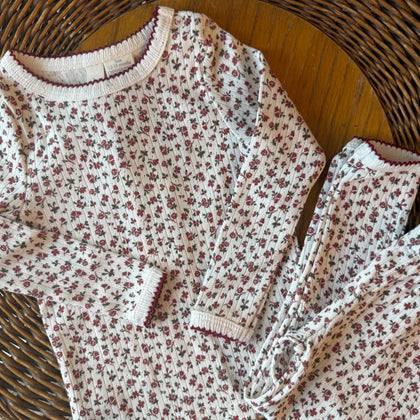 Little Cottons Pointelle Pajamas ~ Posy