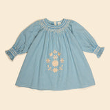 Apolina Cece Smock Dress ~ Tablecheck Marine