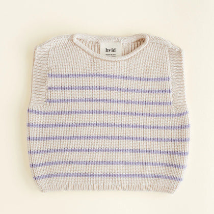 Hvid Vest Harvey Baby ~ Cream/Lilac