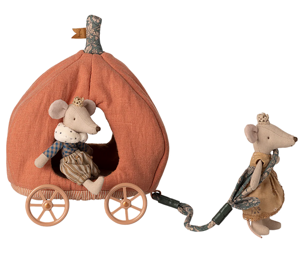 Maileg Pumpkin Carriage ~ Mouse