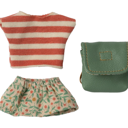 Maileg Clothes and bag, Big Sister Mouse - Green