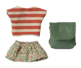 Maileg Clothes and bag, Big Sister Mouse - Green