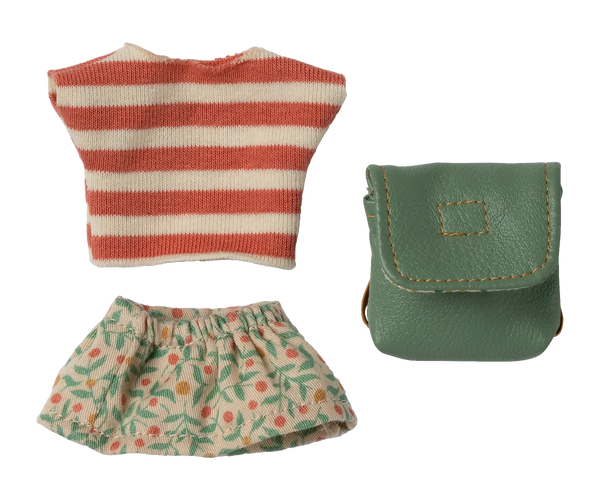 Maileg Clothes and bag, Big Sister Mouse - Green