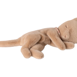 Maileg sleeping kitten plush, small- cream peach