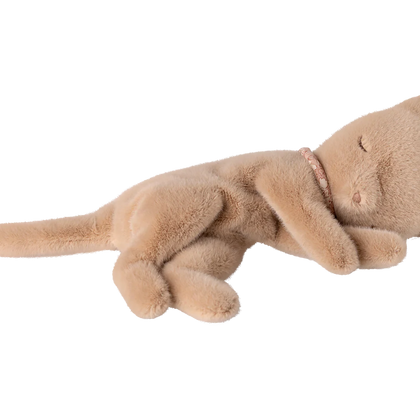 Maileg sleeping kitten plush, small- cream peach