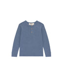 Go Gently Organic Long John Henley ~ French Blue