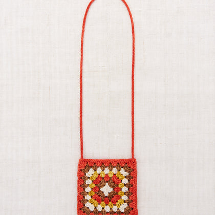 Misha & Puff Crochet Big Square Bag ~ Red Flame