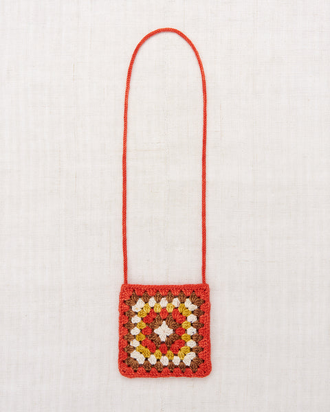 Misha & Puff Crochet Big Square Bag ~ Red Flame