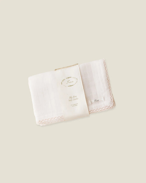 Ferne Baby Organic Crochet Burp Cloth ~ Barely Pink Set of 2