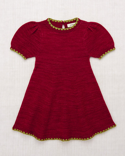 Misha & Puff Crochet Trim Puff Dress ~ Berry