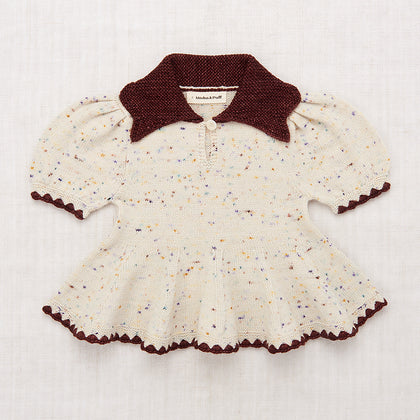 Misha & Puff Crochet Trim Puff Top ~ Iris Confetti