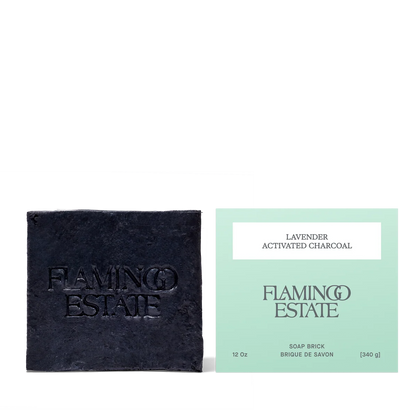 Flamingo Estates Lavender Activated Charcoal Soap Brick