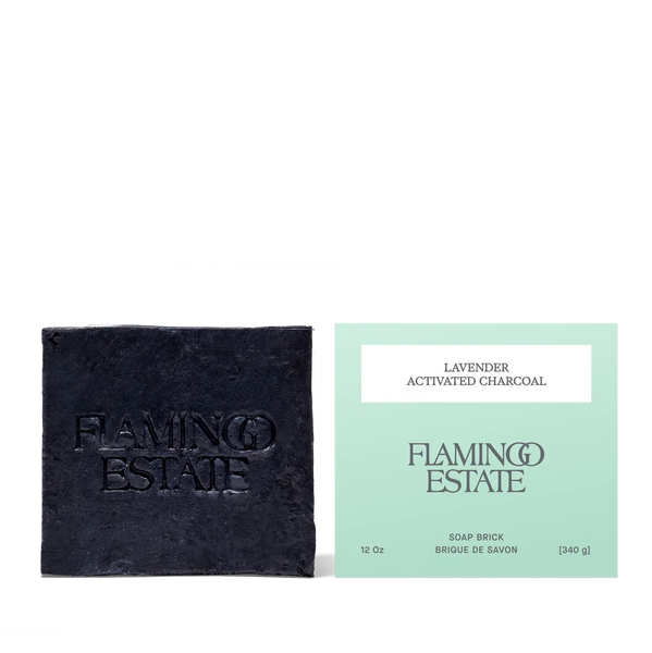 Flamingo Estates Lavender Activated Charcoal Soap Brick