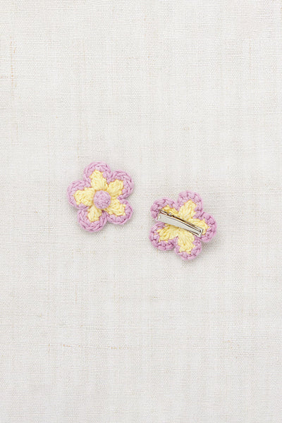 Misha & Puff Medium Flower Clip Set ~ Vintage Yellow