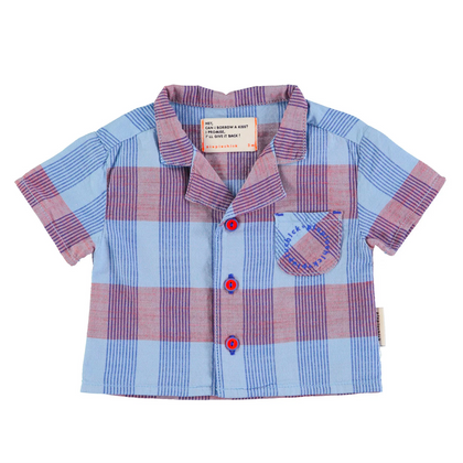 Piupiuchick Baby Hawaiian Shirt ~ Blue Check