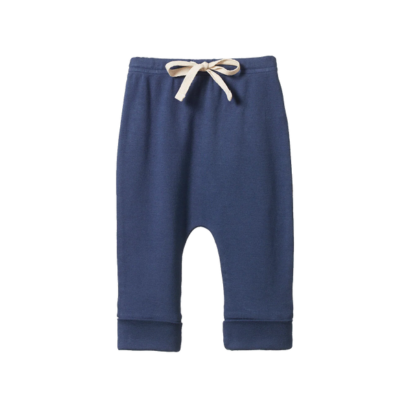 Nature Baby Cotton Drawstring Pants ~ Indigo