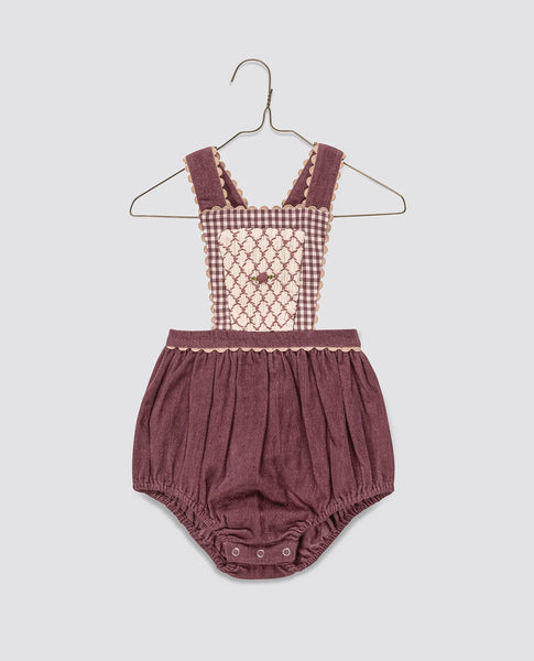 Little Cotton Clothes Dhalia Romper ~ Sugarplum Velvet