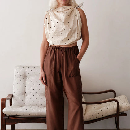 DONNI The Silk Cotton Sheer Cargo Pant ~ Walnut