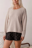 DONNI The Knit Stripe Sweater ~ Shitake/Powder